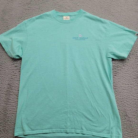 Simply Southern Shirt Mens Large Green Lake VIbes Fun Times Spellout Dog Graphic - Picture 3 of 11